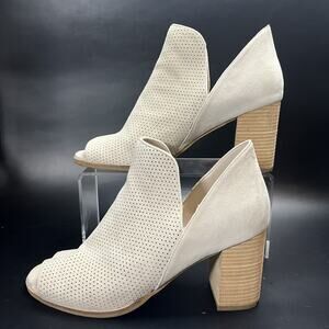 Cole Haan Open Toe Booties Women’s 10B Beige Leather casual city western